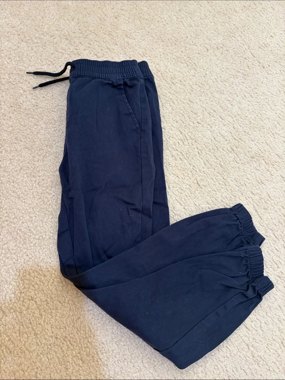 Boys Navy Elastic-Waist Jogger Pants L size 12